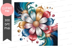 Colorful floral clipart png Product Image 1