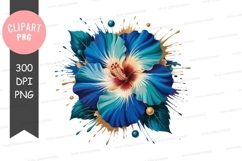Blue hibiscus flower clipart png Product Image 1