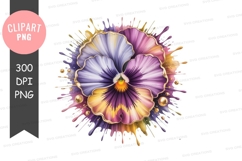 Colorful flower splash clipart png Product Image 1