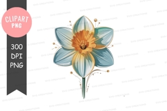 Blue and yellow flower clipart png Product Image 1