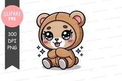 Cute cartoon bear clipart png Product Image 1