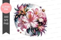Elegant floral wreath clipart png Product Image 1