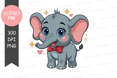 Adorable baby elephant clipart png Product Image 1