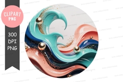 Abstract waves with orbs clipart png Product Image 1