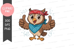 Excited owl clipart png Product Image 1
