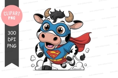 Superhero cow clipart png Product Image 1