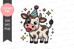 Celebrating cow clipart png Product Image 1