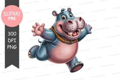 Cartoon hippo clipart png Product Image 1