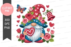 Valentine's day gnome clipart png Product Image 1