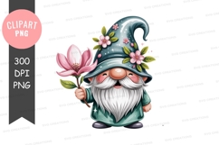 Whimsical gnome holding a flower Product Image 1