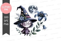 Whimsical witch clipart png Product Image 1