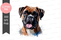 Playful boxer dog clipart png Product Image 1