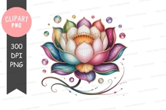 Colorful lotus flower clipart png Product Image 1