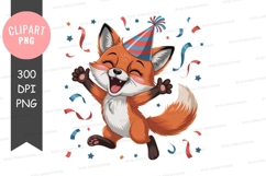 Celebrating fox clipart png Product Image 1