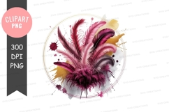 Elegant feather artwork clipart png Product Image 1