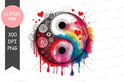 Colorful yin yang eye clipart png Product Image 1