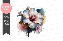 Elegant hibiscus bouquet clipart png Product Image 1