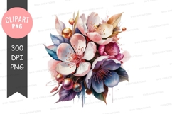 Elegant floral bouquet clipart png Product Image 1