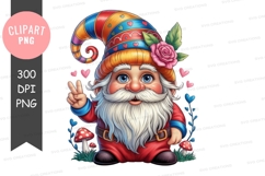 Whimsical gnome clipart png Product Image 1