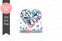 Heart-shaped diamond clipart png Product Image 1