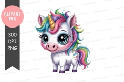Colorful unicorn clipart png Product Image 1