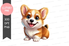 Happy corgi puppy clipart png Product Image 1