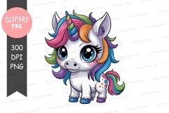 Colorful unicorn clipart png Product Image 1