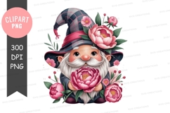 Whimsical gnome with flowers Product Image 1