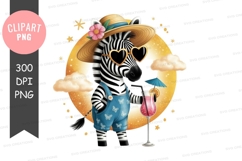 Zebra enjoying a summer cocktail Product Image 1