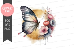 Elegant butterfly with floral background Product Image 1