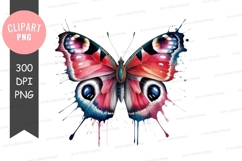 Colorful butterfly clipart png Product Image 1