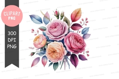 Delicate floral bouquet clipart png Product Image 1