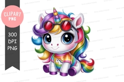 Colorful unicorn clipart png Product Image 1