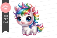 Colorful unicorn clipart png Product Image 1