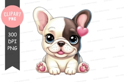 Adorable french bulldog puppy clipart png Product Image 1