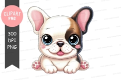 Cute french bulldog puppy clipart png Product Image 1