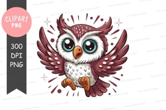 Cute cartoon owl clipart png Product Image 1