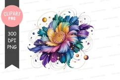 Colorful flower clipart png Product Image 1