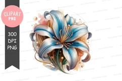 Blue lily flower clipart png Product Image 1