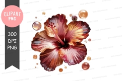 Vibrant hibiscus flower clipart png Product Image 1
