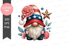 Patriotic gnome clipart png Product Image 1