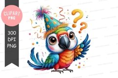 Celebrating parrot clipart png Product Image 1