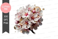 Cherry blossom bouquet clipart png Product Image 1