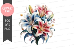 Beautiful bouquet of lilies clipart png Product Image 1