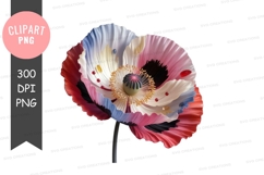 Colorful poppy flower clipart png Product Image 1