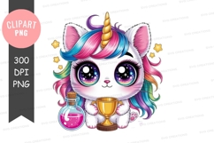 Magical unicorn cat with trophy Product Image 1