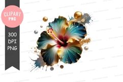 Vibrant hibiscus flower clipart png Product Image 1