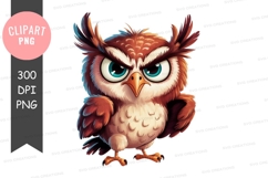 Angry owl clipart png Product Image 1