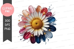 Colorful daisy flower clipart png Product Image 1