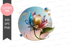 Colorful lotus flower clipart png Product Image 1